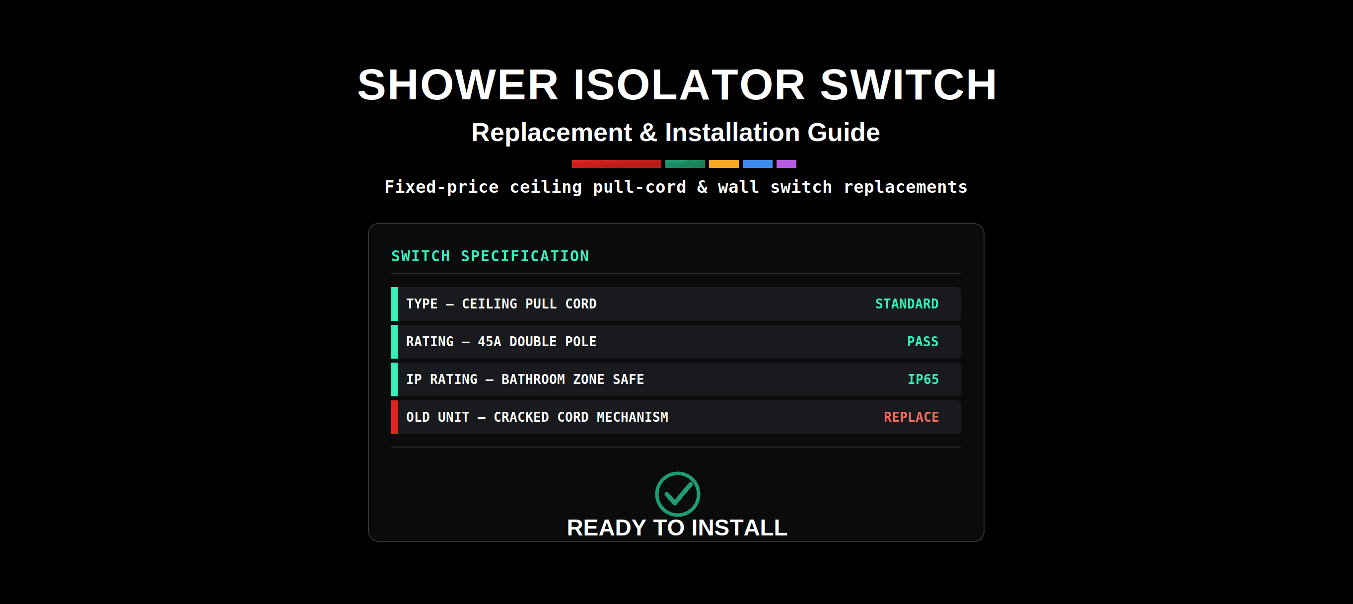 Shower Isolator Switch Replacement