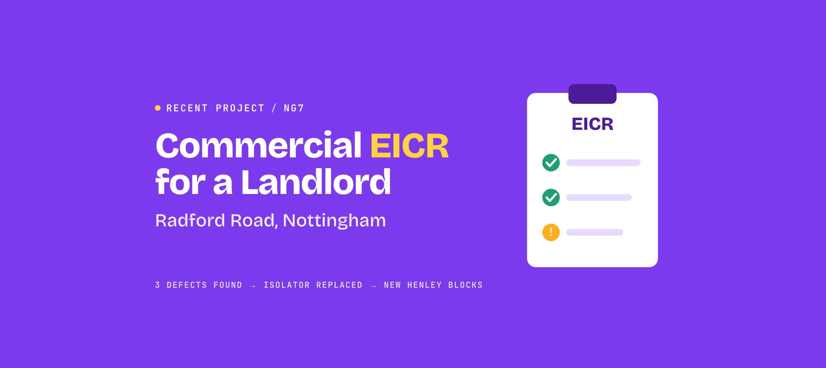 Landlord EICR at a Commercial Shop on Radford Road, NG7