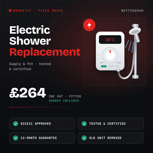 Electric Shower Replacement — electrical service Nottingham