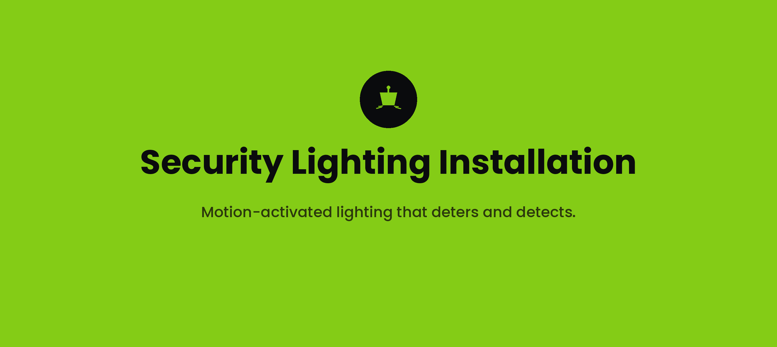 Security Lighting Installation