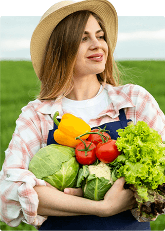 Farmer with vegetables